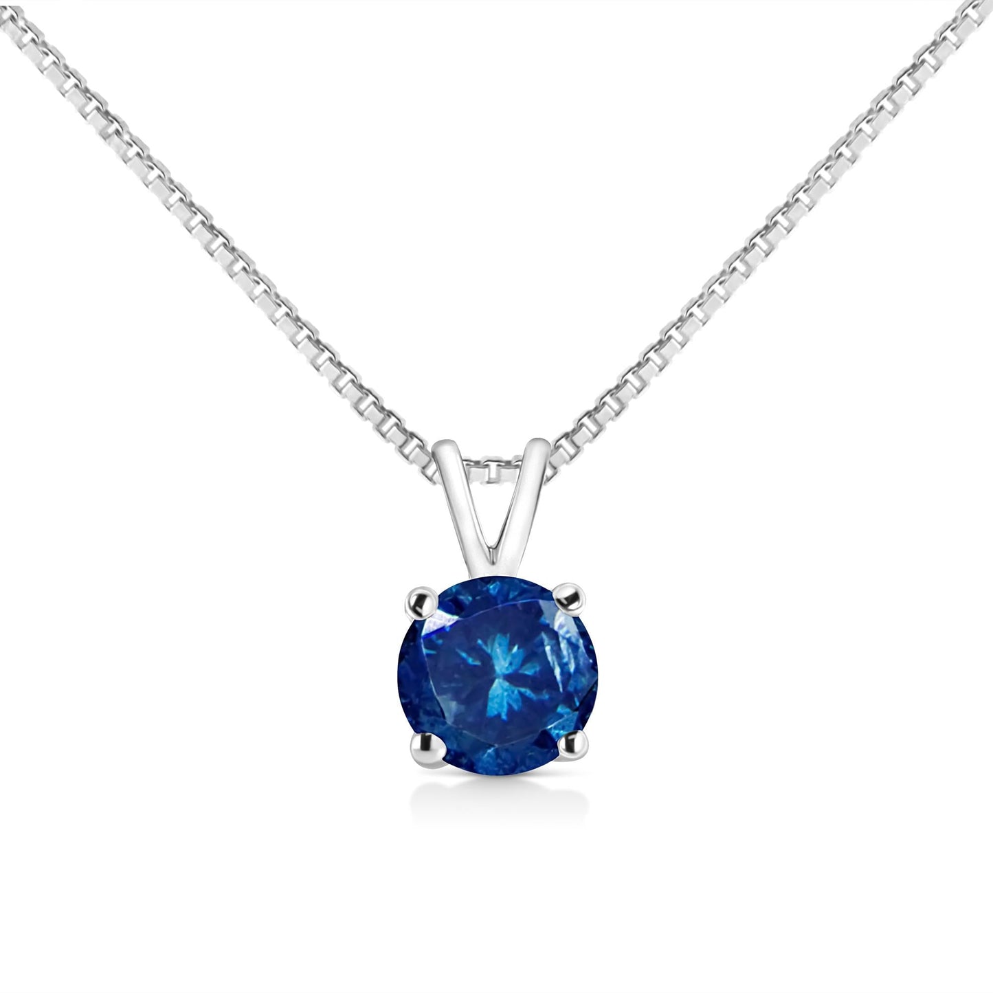 10K White Gold 1/4 Cttw Round Brilliant Cut Lab Grown Diamond 4-Prong Solitaire Pendant Necklace-0