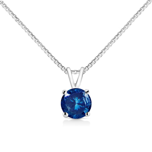 10K White Gold 1/4 Cttw Round Brilliant Cut Lab Grown Diamond 4-Prong Solitaire Pendant Necklace-0