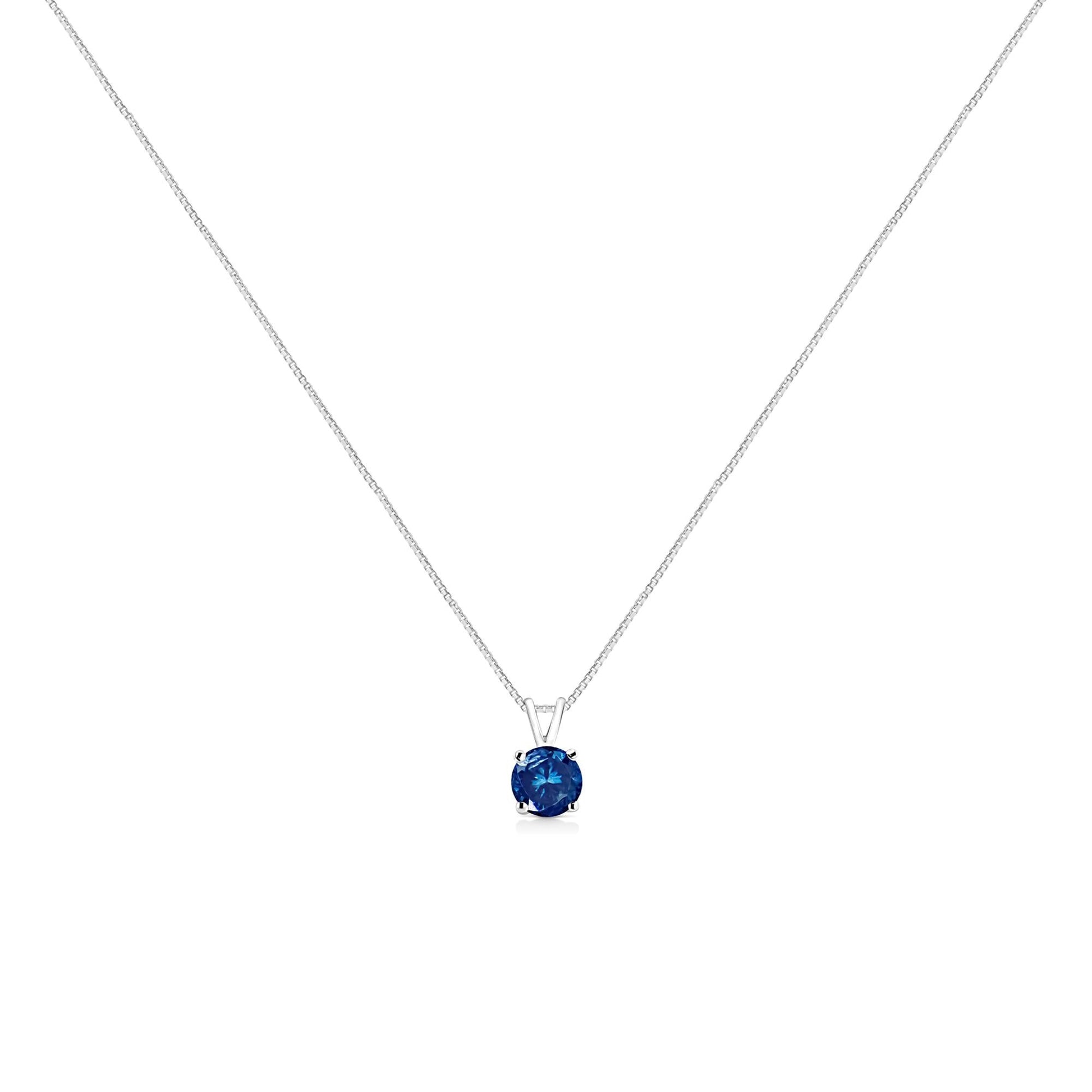 10K White Gold 1/4 Cttw Round Brilliant Cut Lab Grown Diamond 4-Prong Solitaire Pendant Necklace-2