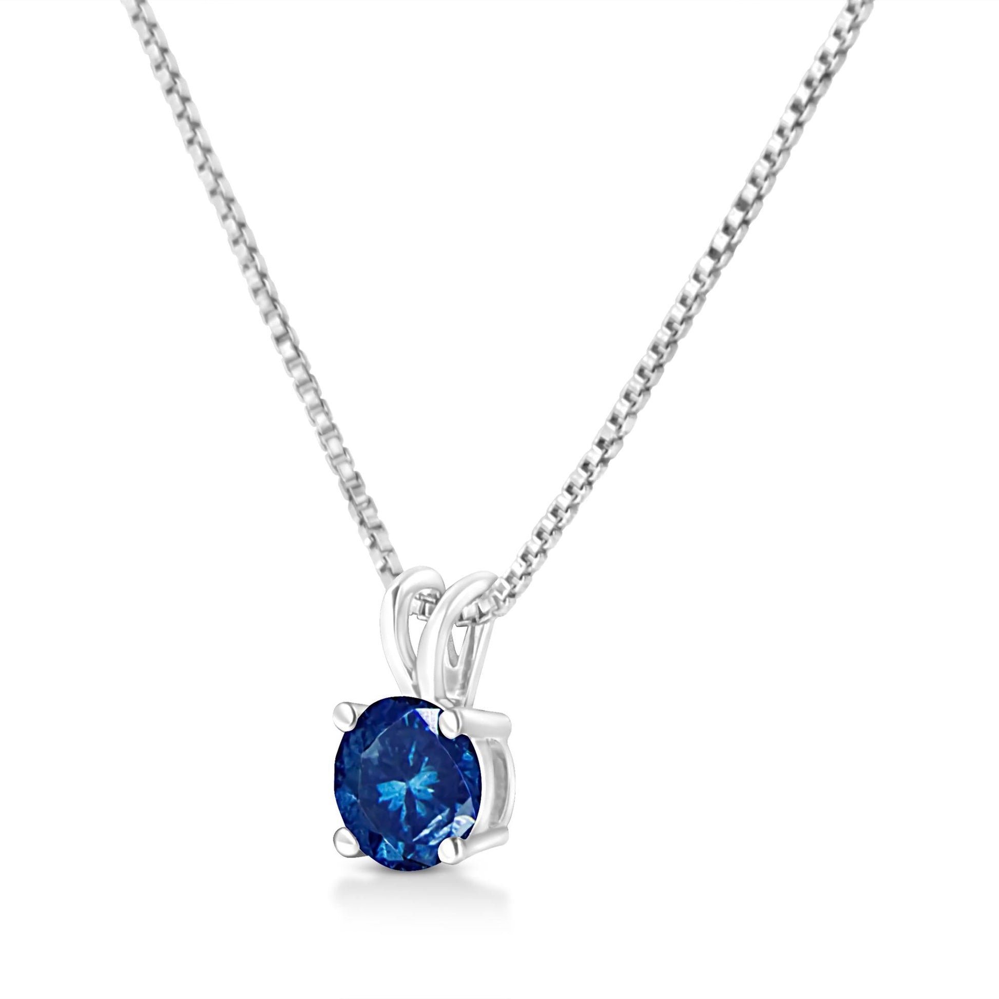 10K White Gold 1/4 Cttw Round Brilliant Cut Lab Grown Diamond 4-Prong Solitaire Pendant Necklace-4